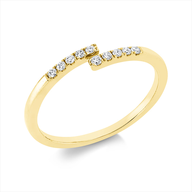 Ring 18 kt GG, 10 Brill. 0,11 ct, TW-si
