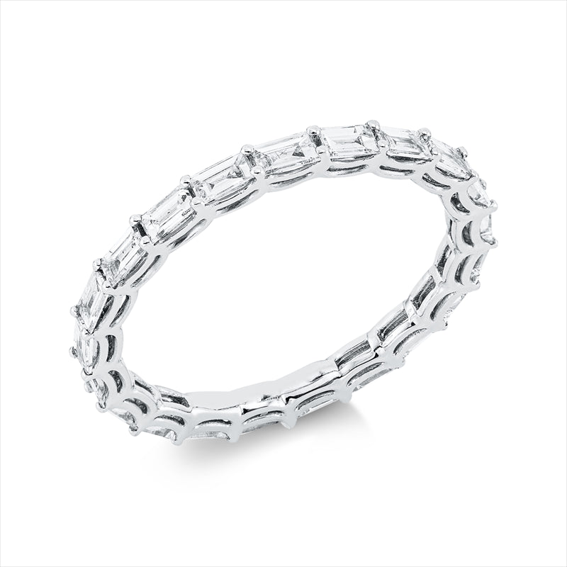 Ring 18 kt WG, 21 Bag. 1,08 ct, TW-si