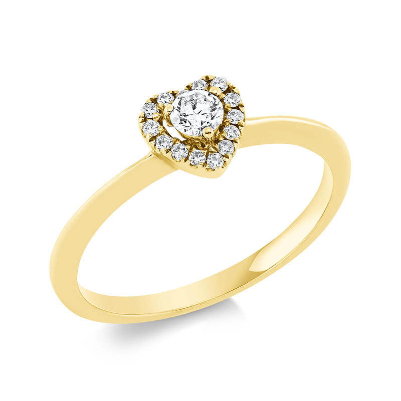 Ring 18 kt GG, 15 Brill. 0,18 ct, TW-si