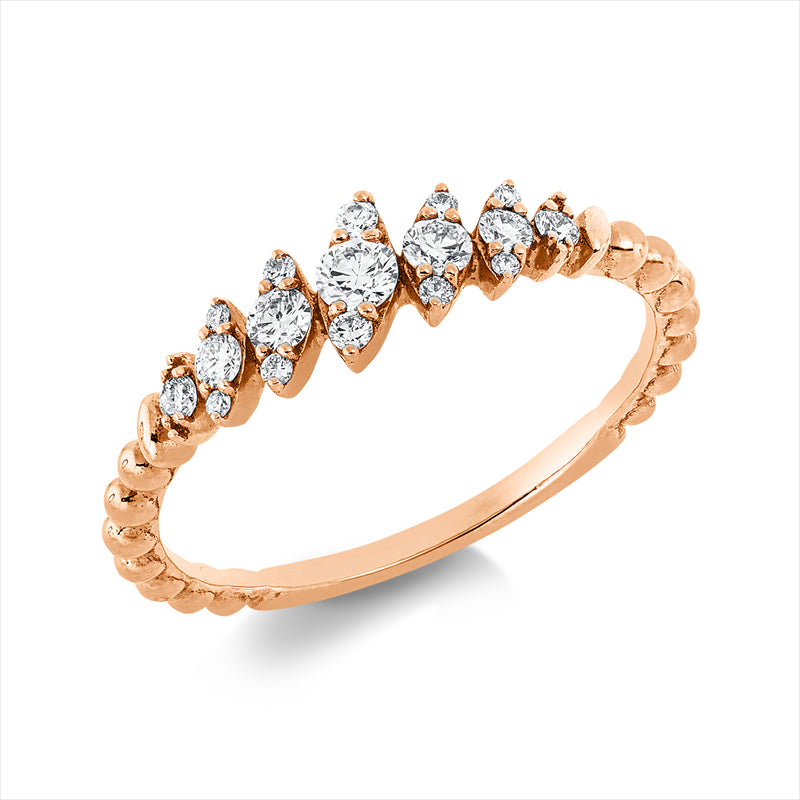 Ring 18 kt RG, 17 Brill. 0,26 ct, TW-si