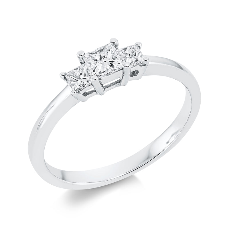 Ring 18 kt WG, 1 Princ. 0,24 ct, TW-si, 2 Princ. 0,20 ct, TW-si
