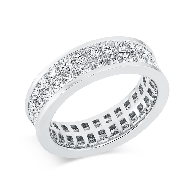 Ring 18 kt WG, 58 Princ. 4,37 ct, TW-si