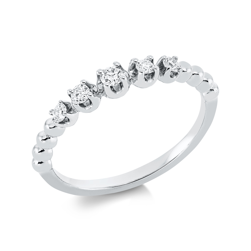 Ring 18 kt WG, 5 Brill. 0,17 ct, TW-si