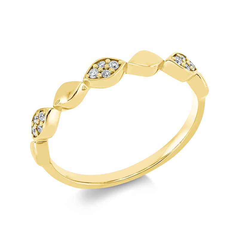 Ring 18 kt GG, 12 Brill. 0,07 ct, TW-si