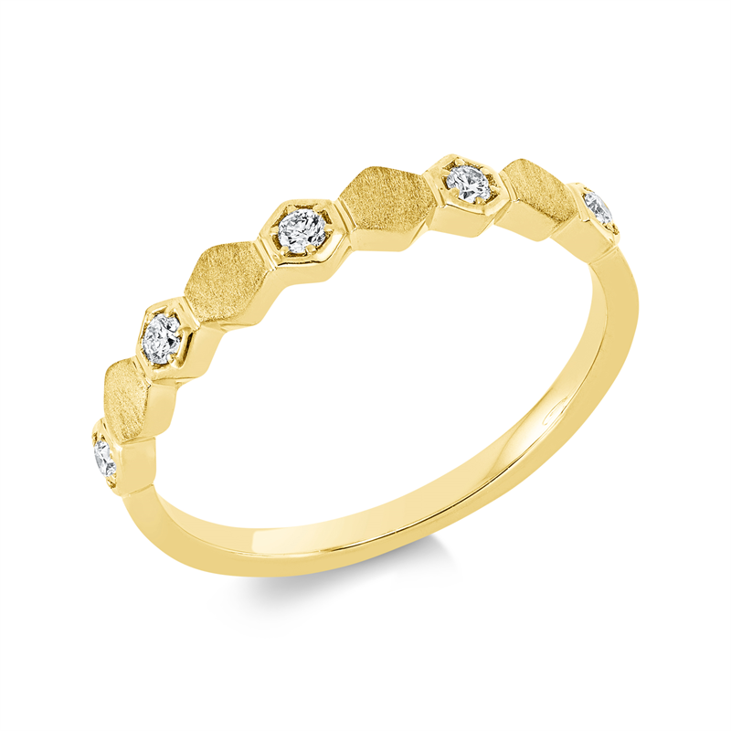Ring 18 kt GG, 5 Brill. 0,10 ct, TW-si