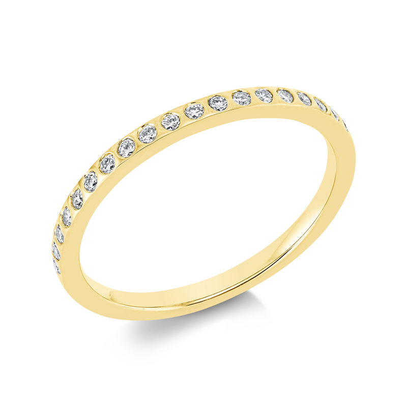 Ring 18 kt GG, 19 Brill. 0,18 ct, TW-si