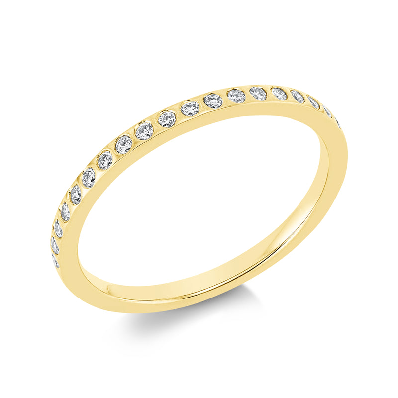 Ring 18 kt GG, 19 Brill. 0,18 ct, TW-si