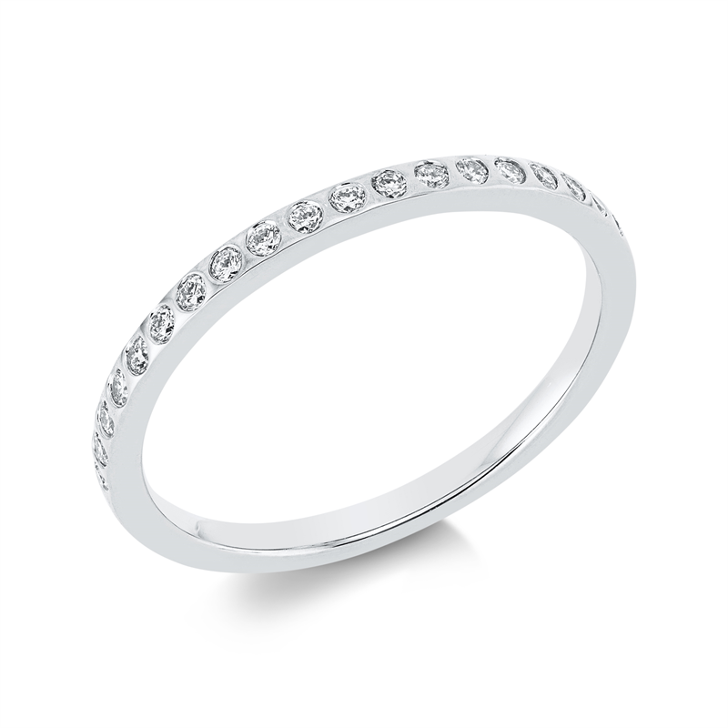 Ring 18 kt WG, 19 Brill. 0,18 ct, TW-si