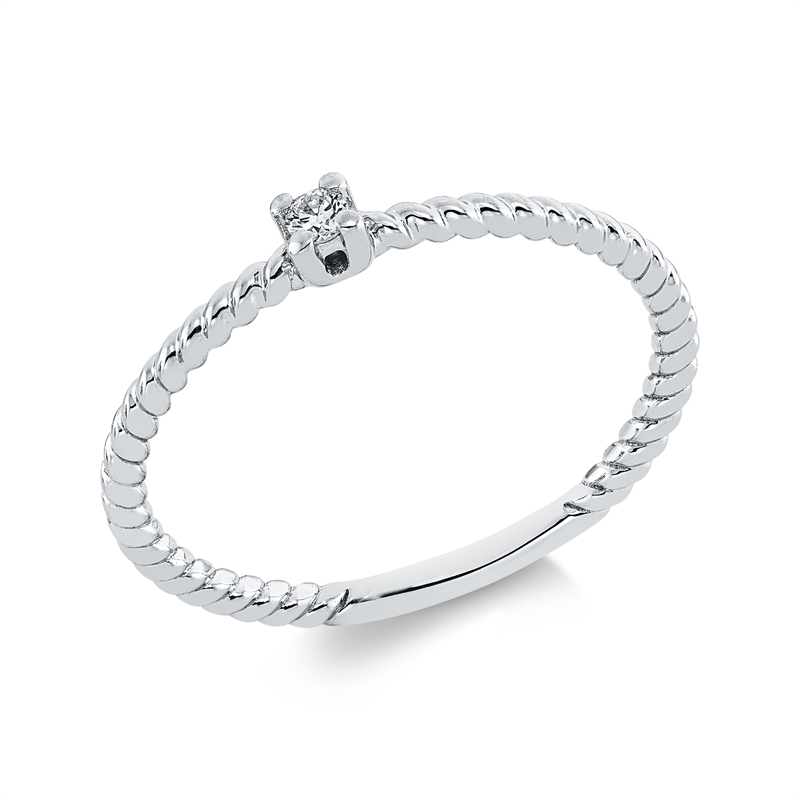 Ring 18 kt WG, 1 Brill. 0,03 ct, TW-si