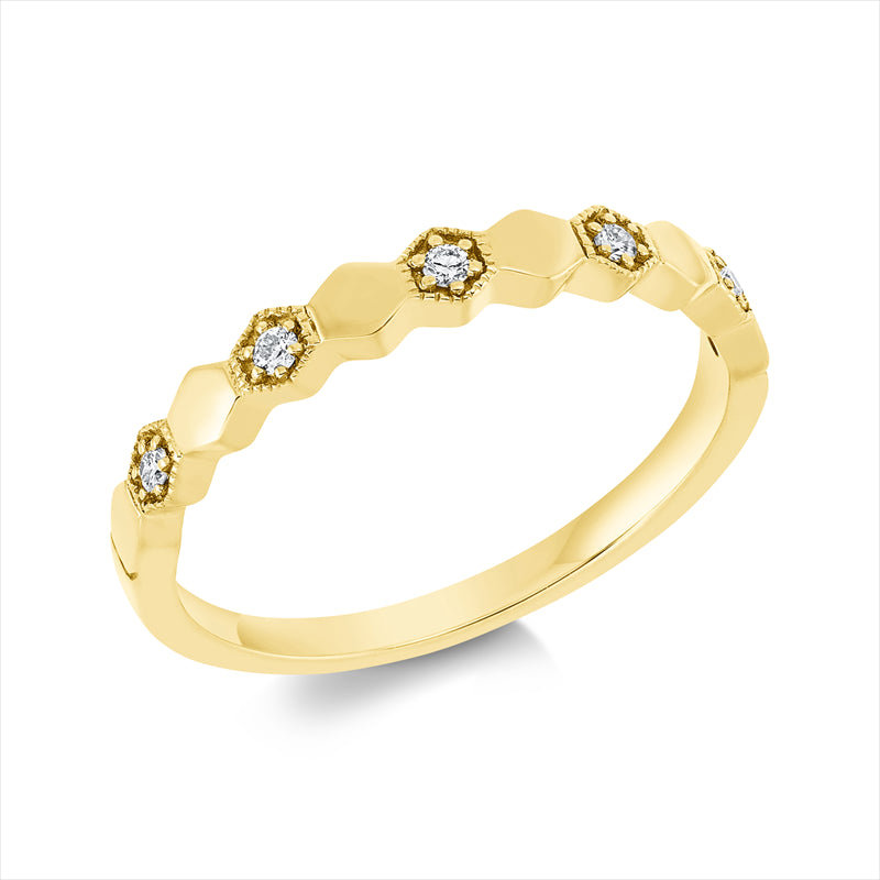 Ring 18 kt GG, 5 Brill. 0,06 ct, TW-si