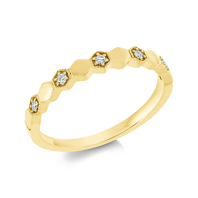 Ring 18 kt GG, 5 Brill. 0,06 ct, TW-si