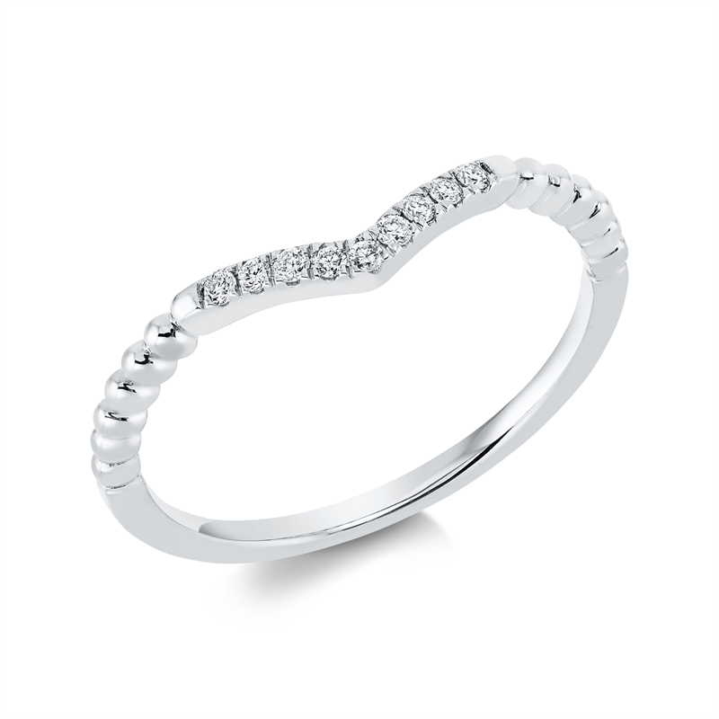 Ring 18 kt WG, 9 Brill. 0,07 ct, TW-si