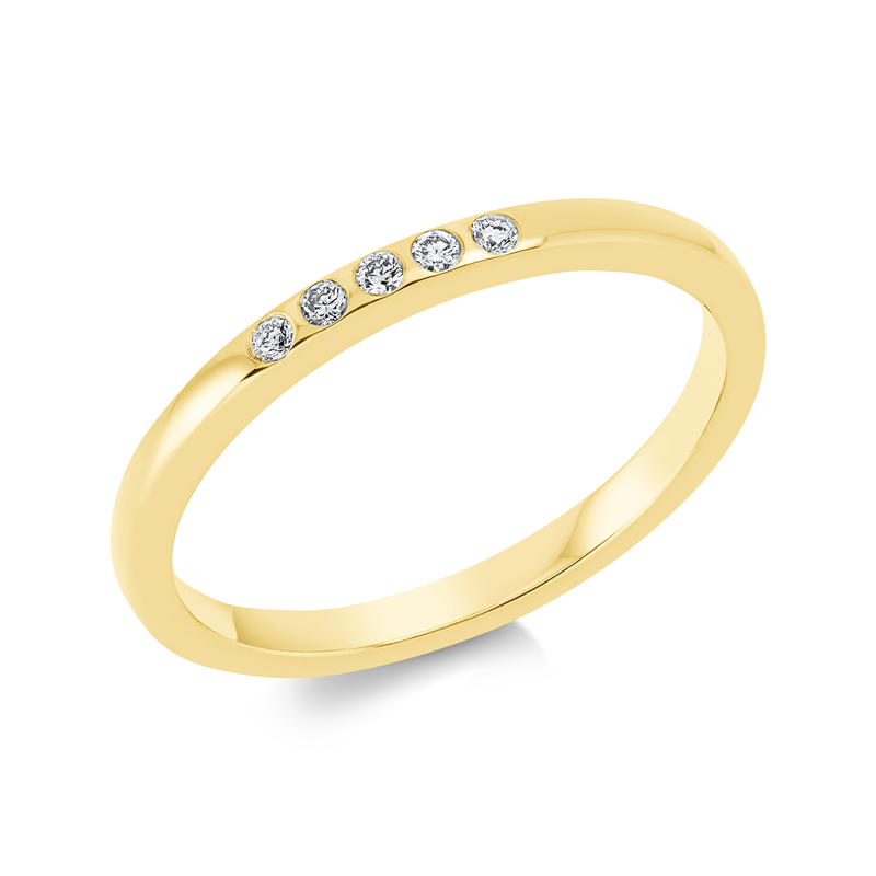 Ring 18 kt GG, 5 Brill. 0,05 ct, TW-si