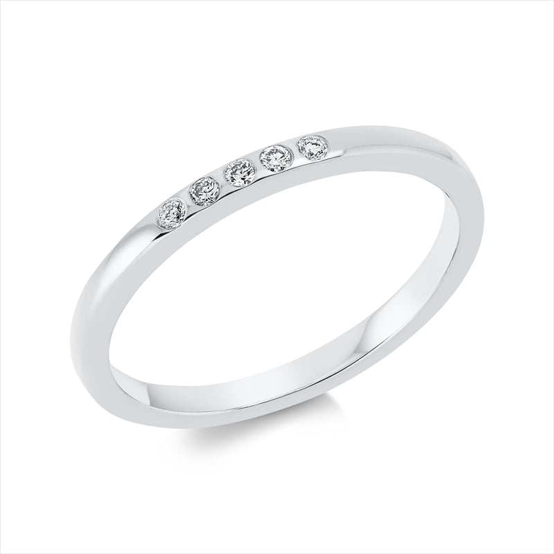 Ring 18 kt WG, 5 Brill. 0,05 ct, TW-si