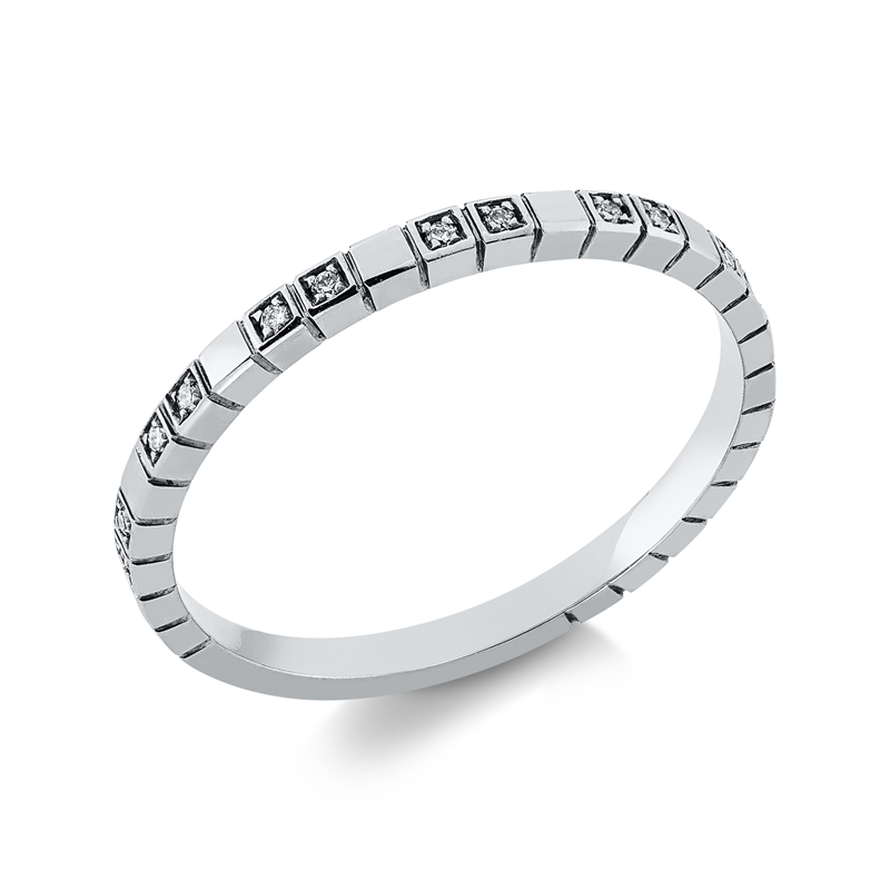 Ring 18 kt WG, schwarz rhodiniert, 18 Brill. 0,08 ct, TW-si