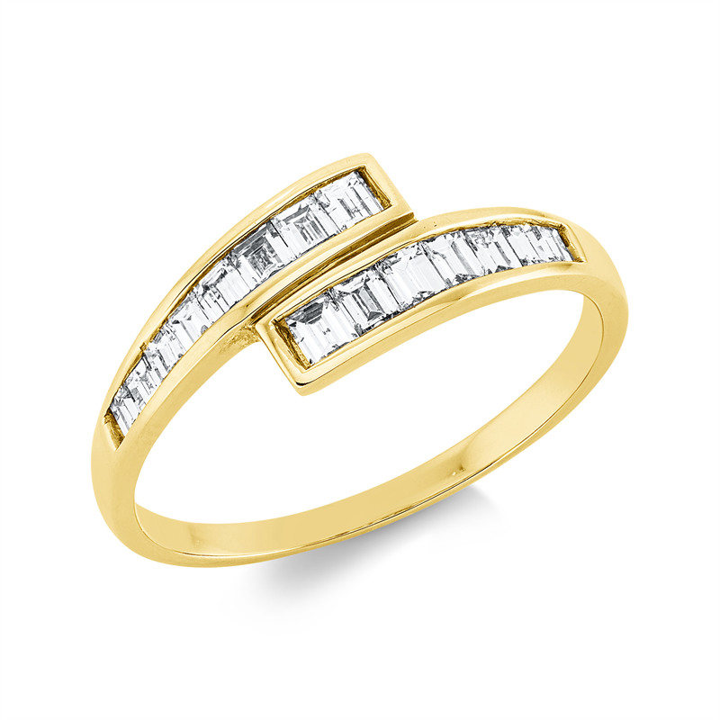 Ring 18 kt GG, 15 Bag. 0,53 ct, TW-si