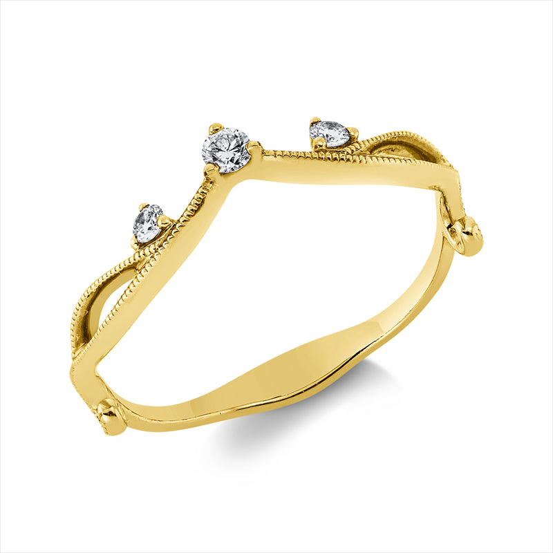 Ring 18 kt GG, 3 Brill. 0,09 ct, TW-si