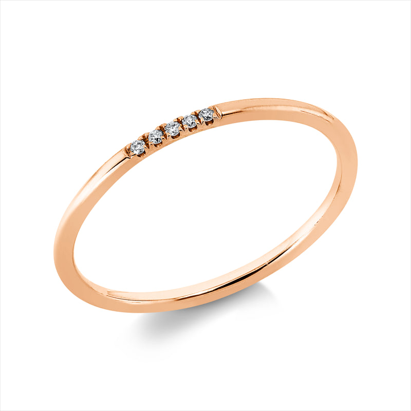 Ring 18 kt RG, 5 Brill. 0,02 ct, I-pi