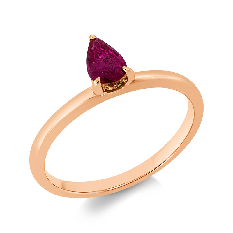 Ring 18 kt RG, 1 Rubin 0,34 ct rot