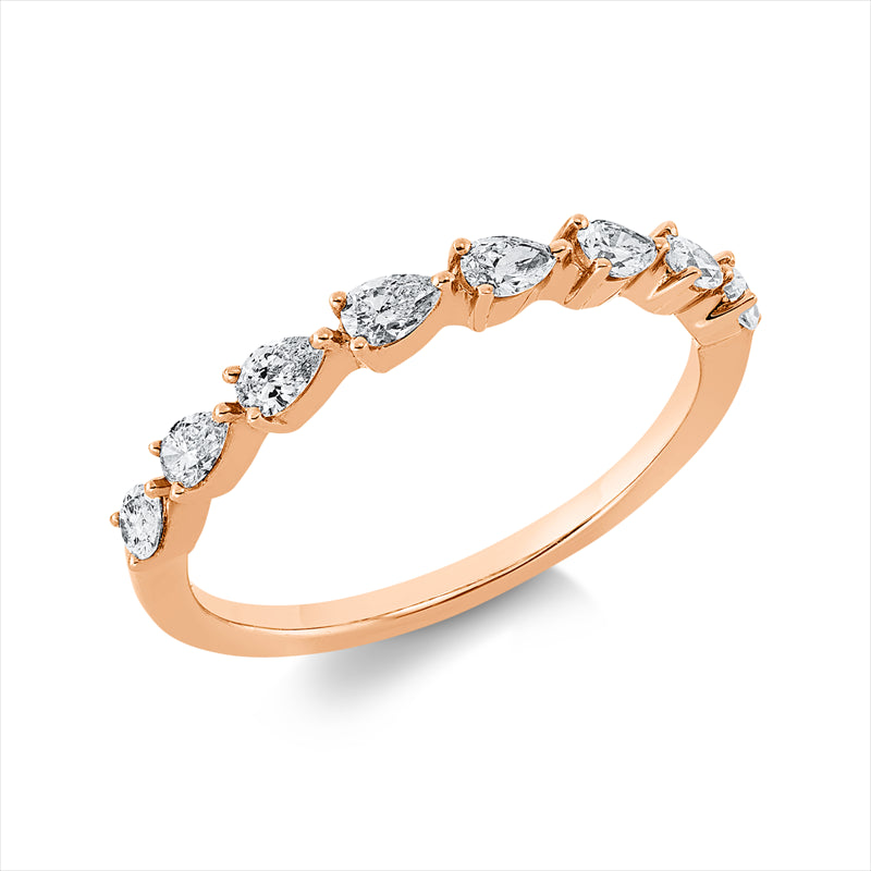 Ring 18 kt RG, 8 Tropfen 0,42 ct, TW-si