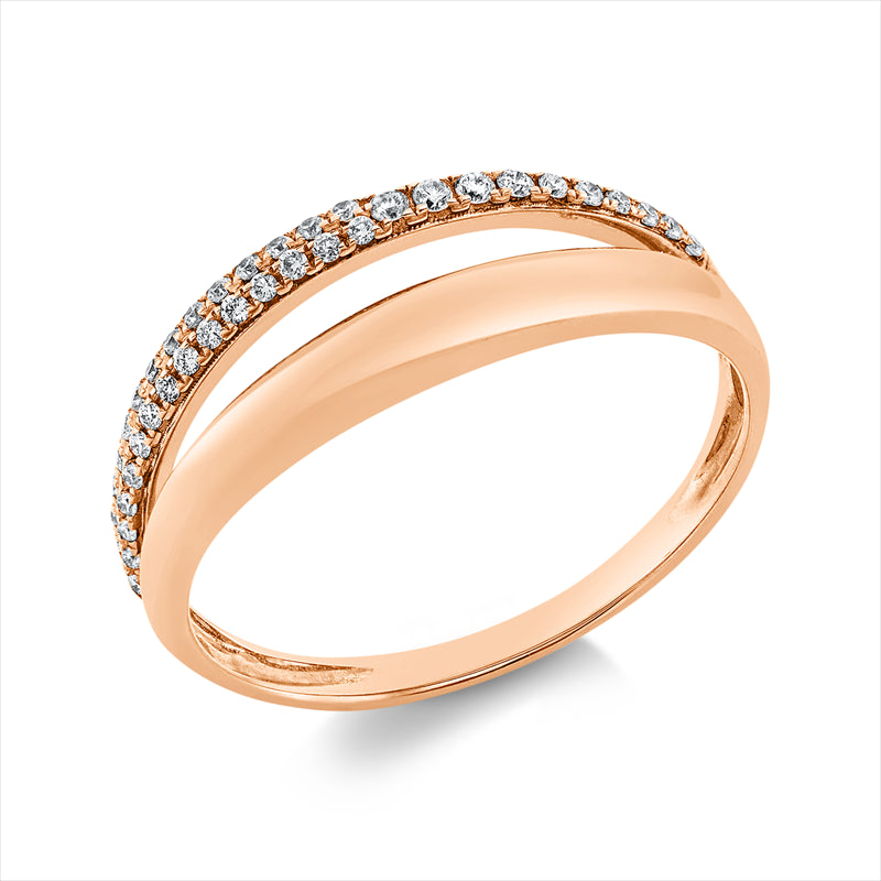 Ring 18 kt RG, 40 Brill. 0,13 ct, TW-si