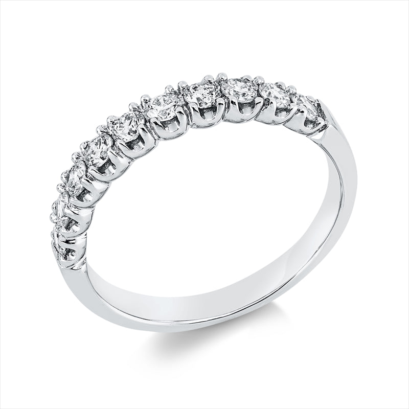 Ring 18 kt WG, 10 Brill. 0,51 ct, TW-si