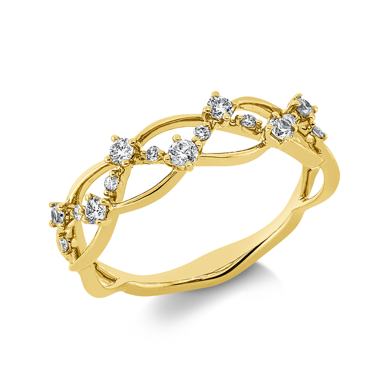 Ring 18 kt GG, 15 Brill. 0,26 ct, I-si/pi