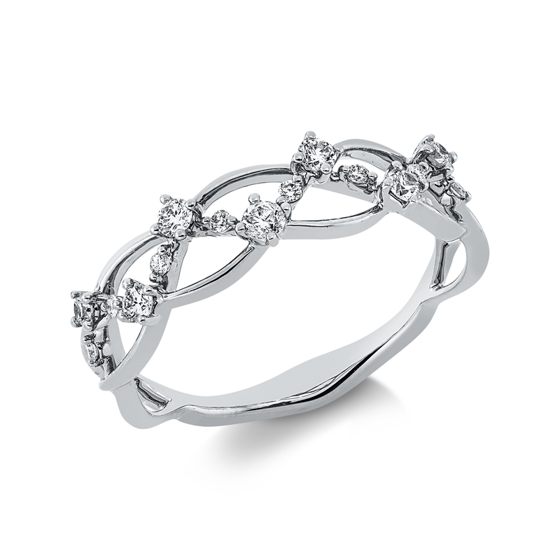 Ring 18 kt WG, 15 Brill. 0,25 ct, I-si/pi