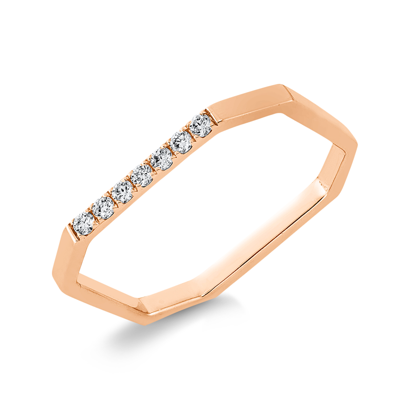 Ring 18 kt RG, 7 Brill. 0,09 ct, TW-si
