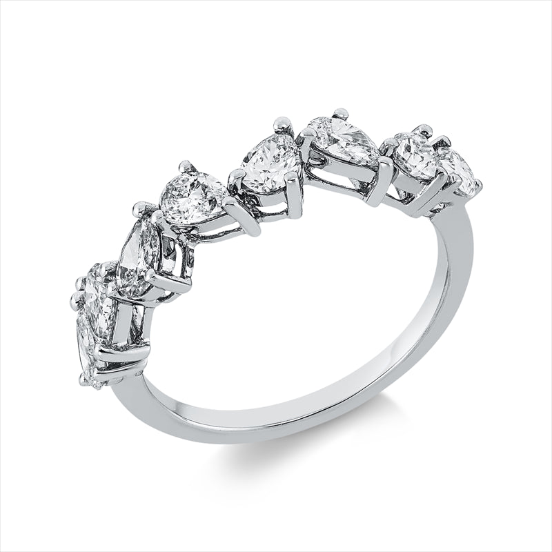 Ring 18 kt WG, 8 Tropfen 1,26 ct, TW-vsi