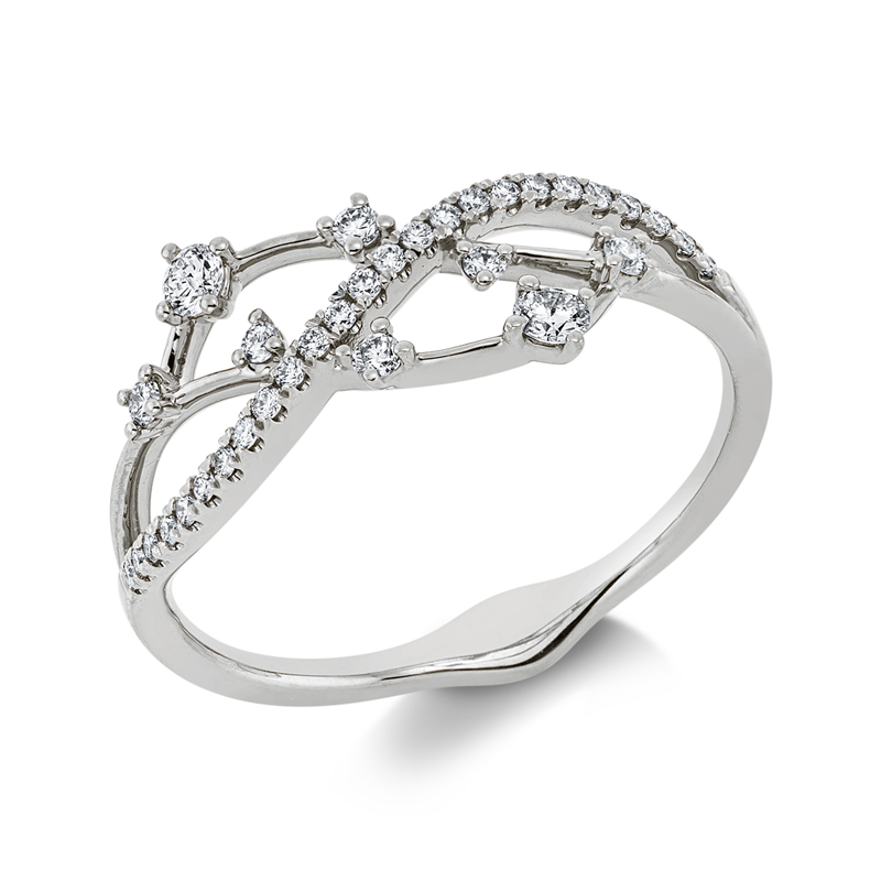 Ring 18 kt WG, 33 Brill. 0,23 ct, I-si/pi