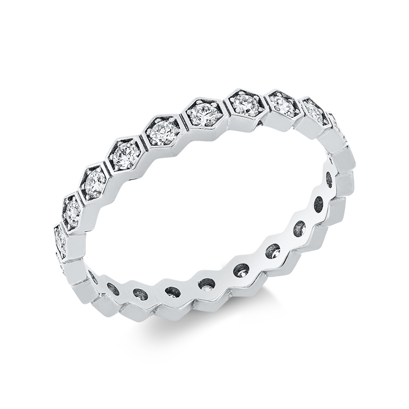 Ring 18 kt WG, 22 Brill. 0,50 ct, W-si
