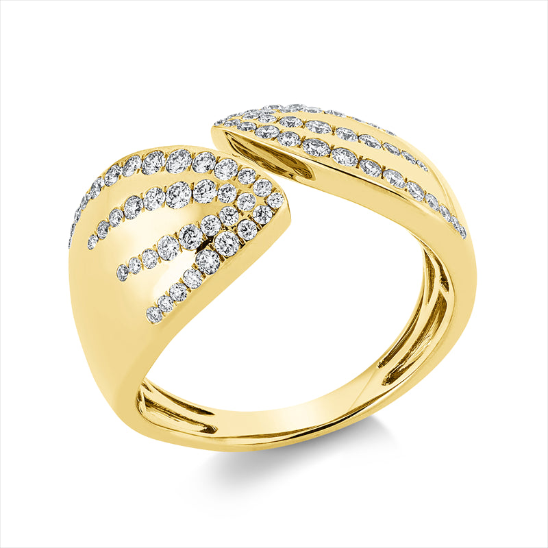 Ring 18 kt GG, 76 Brill. 0,51 ct, TW-si