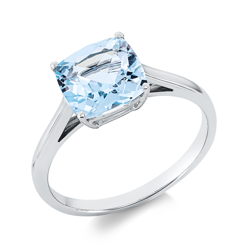 Ring 18 kt WG, 1 Topas 3,10 ct sky blue