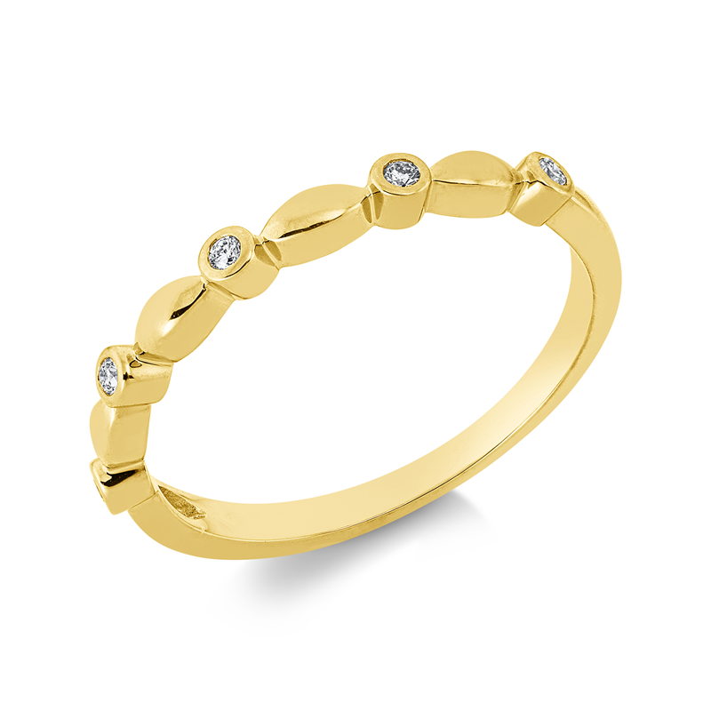 Ring 18 kt GG, 5 Brill. 0,05 ct, TW-si