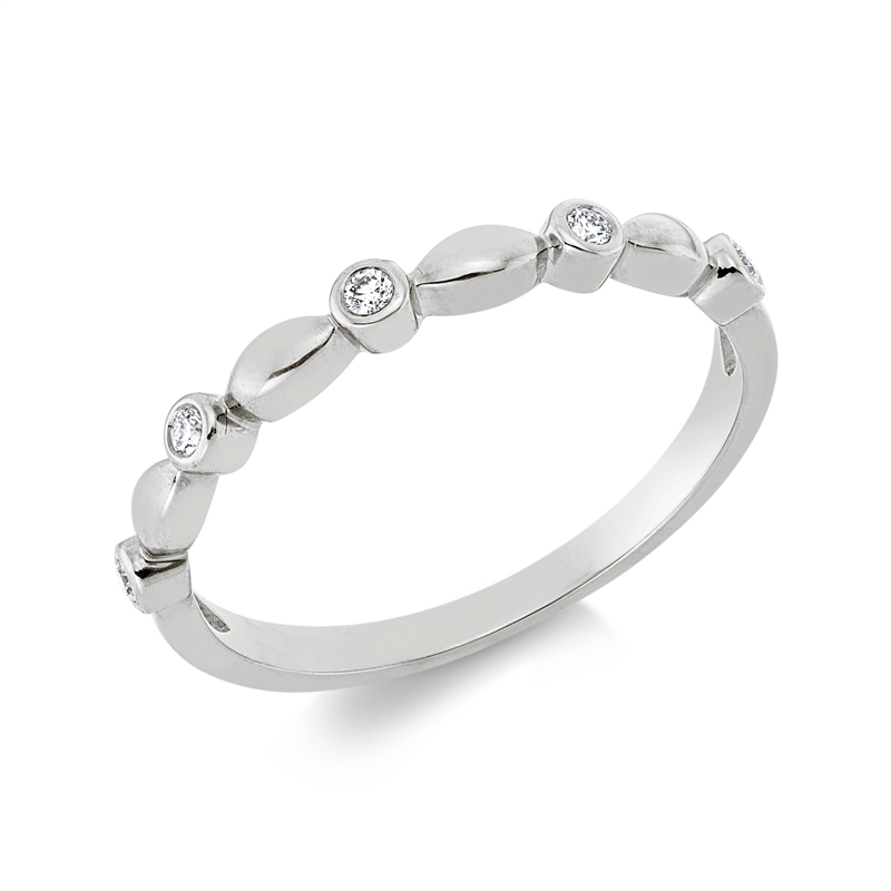 Ring 18 kt WG, 5 Brill. 0,07 ct, TW-si