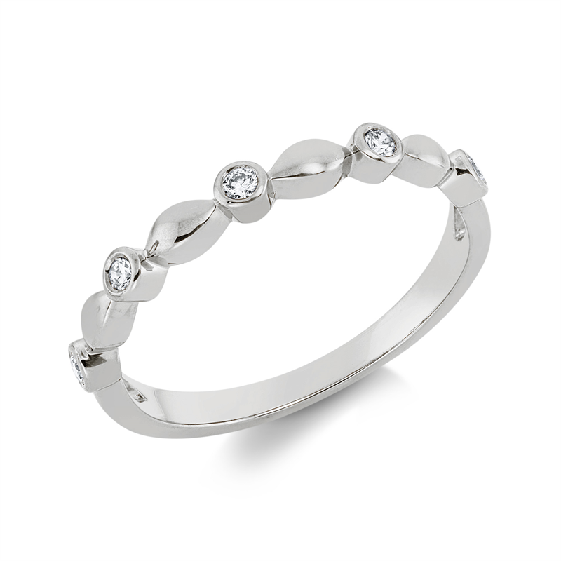 Ring 18 kt WG, 5 Brill. 0,09 ct, TW-si