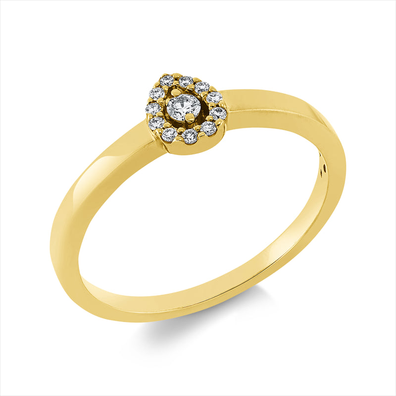 Ring 18 kt GG, 12 Brill. 0,08 ct, TW-si
