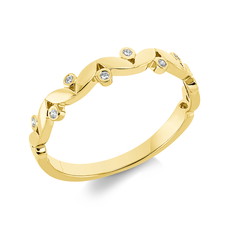 Ring 18 kt GG, 8 Brill. 0,06 ct, TW-si