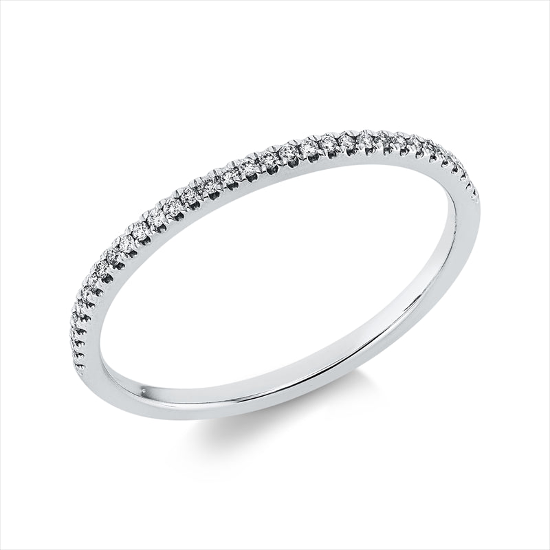 Ring 18 kt WG, 32 Brill. 0,10 ct, W-si