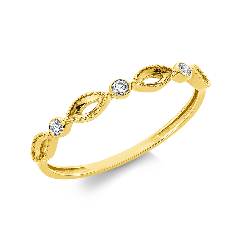 Ring 18 kt GG, 3 Brill. 0,06 ct, TW-si
