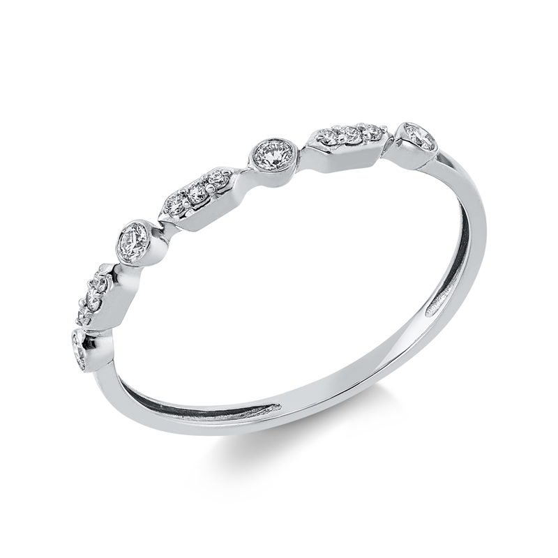 Ring 18 kt WG, 13 Brill. 0,11 ct, TW-si