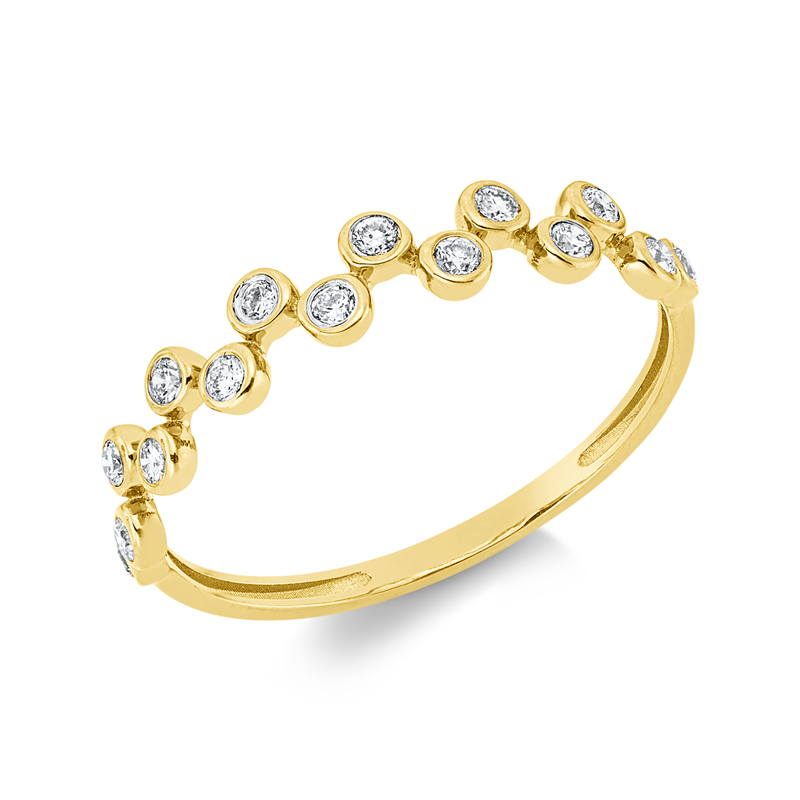 Ring 18 kt GG, 15 Brill. 0,20 ct, TW-si
