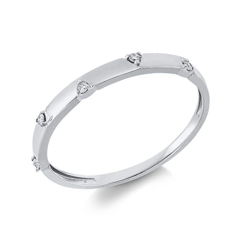 Ring 18 kt WG, 5 Brill. 0,05 ct, TW-si