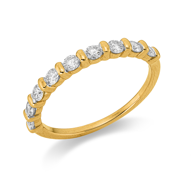 Ring 18 kt GG, 9 Brill. 0,52 ct, TW-si