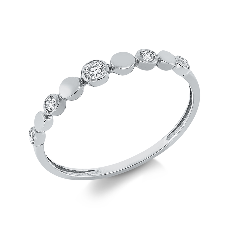 Ring 18 kt WG, 5 Brill. 0,10 ct, TW-si