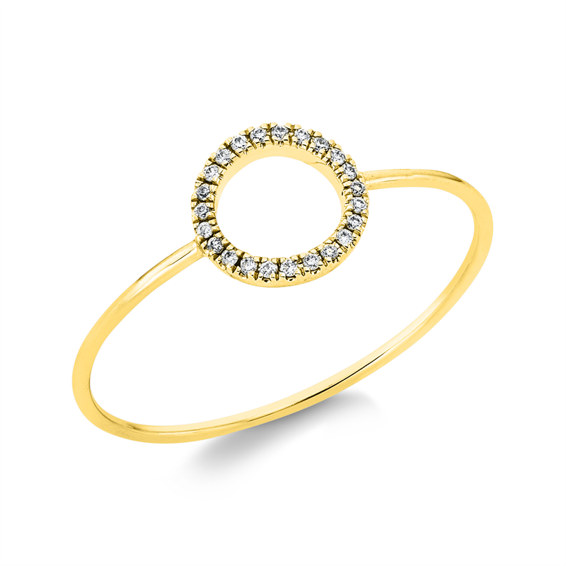 Ring 18 kt GG, 23 Brill. 0,04 ct, TW-si