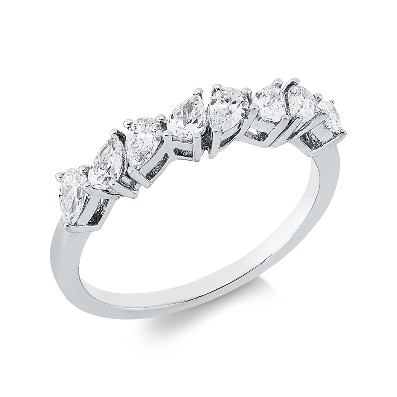 Ring 18 kt WG, 8 Tropfen 0,62 ct, TW-vsi