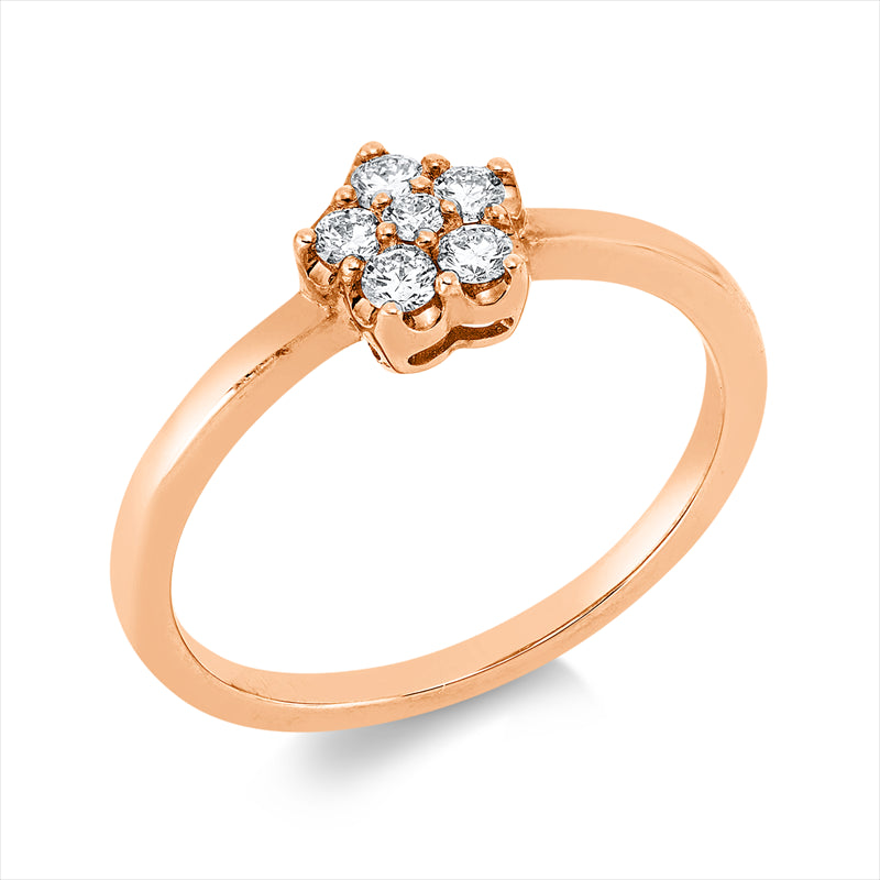 Ring 18 kt RG, 6 Brill. 0,20 ct, TW-si