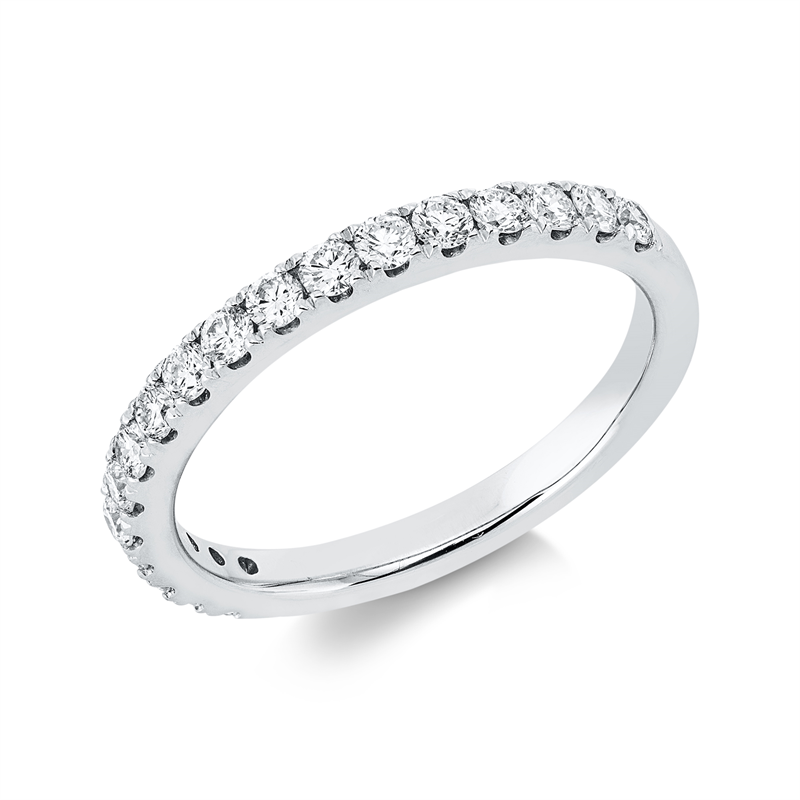 Ring 18 kt WG, 18 Brill. 0,46 ct, TW-si